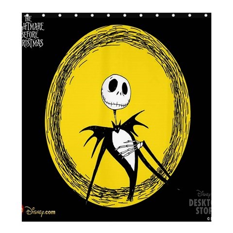 Shower0130 Bath Shower Curtain The Nightmare Before Christmas Logo Tim Burton Anime Movie Jack Sally.jpg