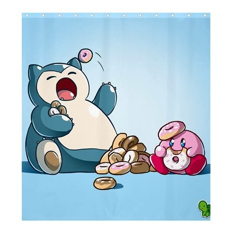 Shower0108 Bath Shower Curtain Snorlax And Kirby Pokemon Sun And Moon Cute Cartoon Animation.jpg