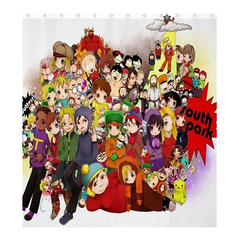 Shower0109 Bath Shower Curtain South Park Japanese Cartoon Animation Fantasy.jpg