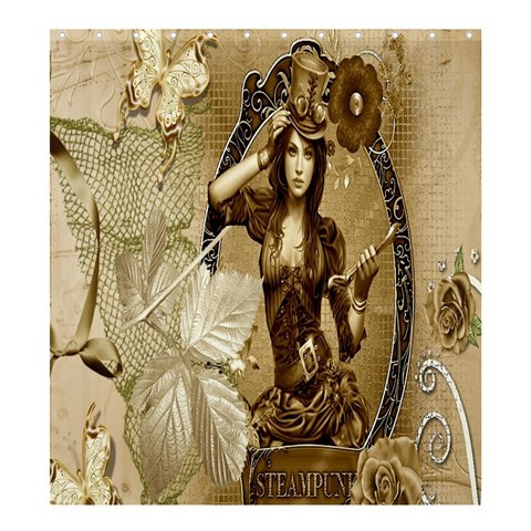 Shower0115 Bath Shower Curtain Steampunk Girl In Flowers Gears Brown Machine Design Game Animation.jpg