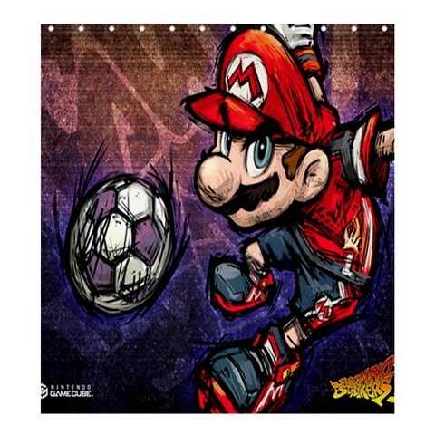 Shower0116 Bath Shower Curtain Super Mario Bross Soccer Cute Funny Animation Design Fantasy For Game.jpg