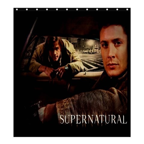 Shower0120 Bath Shower Curtain Supernatural Dean And Sam Winchesters Brothers In American Horror Mov.jpg