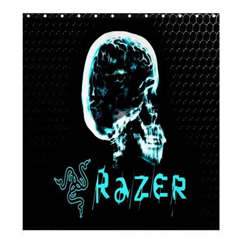 Shower0099 Bath Shower Curtain Razer Beautiful Blue Black Light Design Video Game Animation Fantasy.jpg