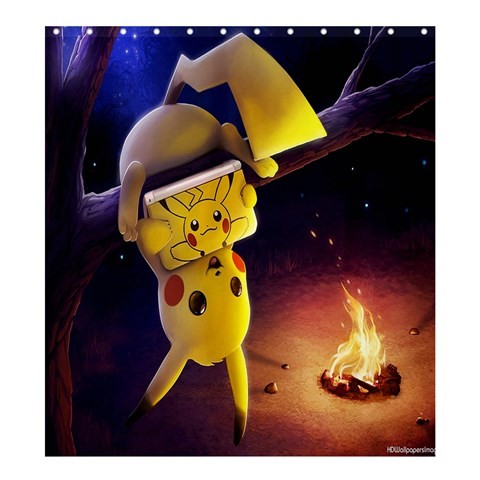 Shower0096 Bath Shower Curtain Pokemon Pikachu Japanese Animation Fantasy Movie For Cute Video Game.jpg