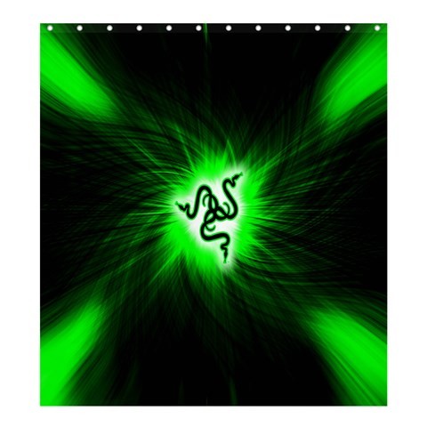 Shower0100 Bath Shower Curtain Razer Beautiful Elegant Green Design Computer Game Animation Fantasy.jpg