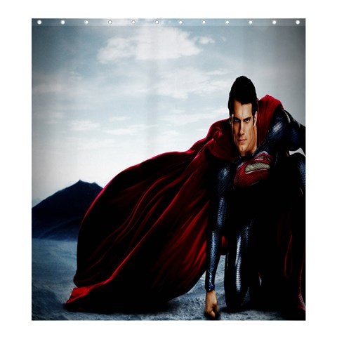 Shower0118 Bath Shower Curtain Superman Man Of Steel Superheroes Adventure Animation Movie Fantasy.jpg