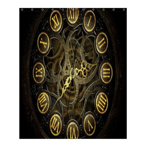 Shower0361 Bath Shower Curtain Steampunk Clock Machine Popular Black Design For Game Anime Fantasy.jpg