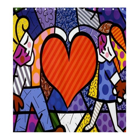 Shower0333 Bath Shower Curtain Romero Britto Dancing In The Moon Brazilian Neo Pop Artist Painter.jpg