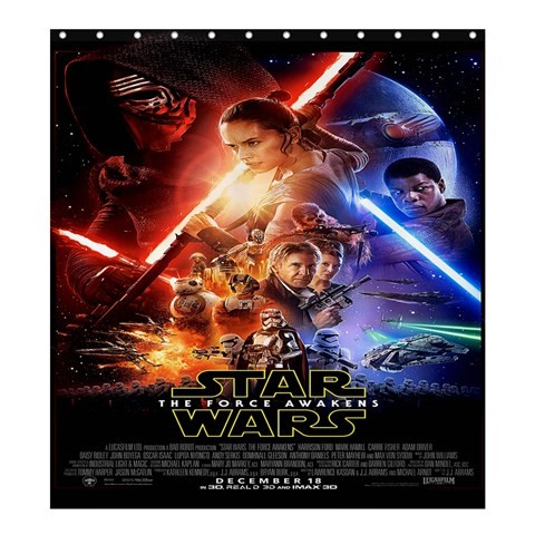Shower0360 Bath Shower Curtain Star Wars The Force Awakens Battle Galaxy Planet Magic Sword Design.jpg