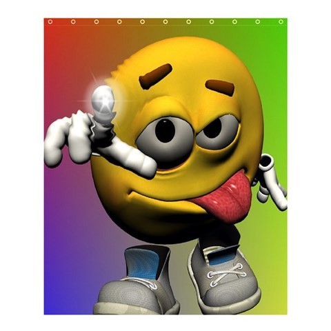 Shower0352 Bath Shower Curtain Smiley With Cute And Funny Expression In Rainbow Background For Game.jpg