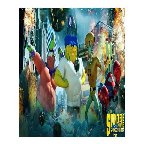 Shower0389 Bath Shower Curtain The Spongebob Bikini Bottom Movie For Cartoon SpongeBob Squarepants.jpg