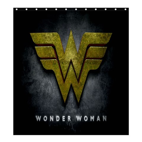 Shower0416 Bath Shower Curtain Wonder Woman Logo Sexy Superheroes Girl In Golden Animation Fantasy.jpg