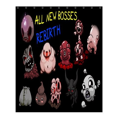 Shower0373 Bath Shower Curtain The Binding of Isaac After Birth Characters Cute Funny Video Game.jpg