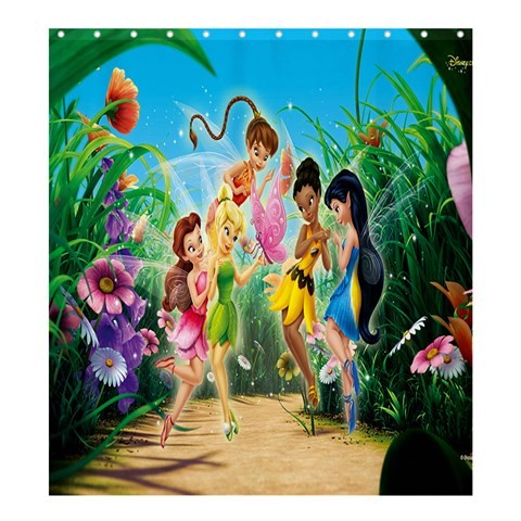Shower0396 Bath Shower Curtain Tinker Bell With Friends Fairy Tale Beauty Disney Cartoon Anime Movie.jpg