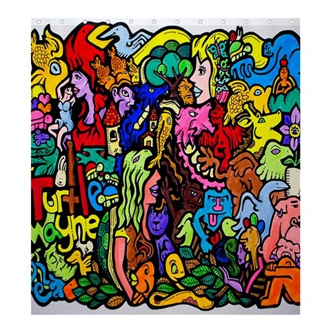 Shower0406 Bath Shower Curtain Turtle Wayne Doodle Abstract Animation Nature Beautiful Art Painting.jpg