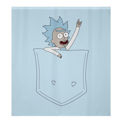 Shower0397 Bath Shower Curtain Tiny Rick At Poket Rick And Morty American Animation Fantasy Movie.jpg
