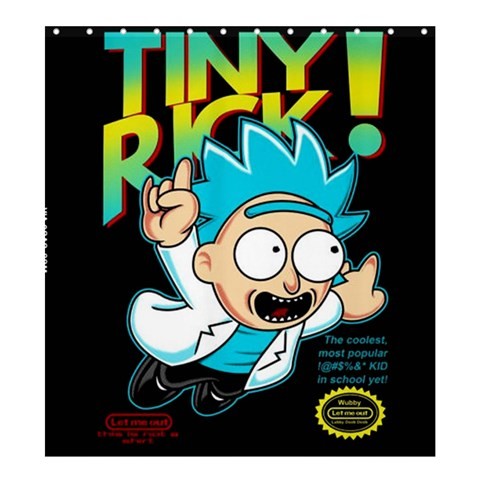 Shower0398 Bath Shower Curtain Tiny Rick Cute Rick And Morty American Animation Movie.jpg