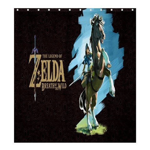 Shower0381 Bath Shower Curtain The Legend Of Zelda Logo Japanese Action Adventure Video Game Fantasy.jpg