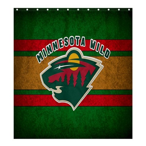 Shower0382 Bath Shower Curtain The Minnesota Wild Logo Professional Ice Hockey Team In Fresh Sports.jpg
