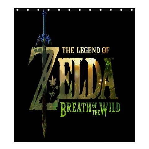 Shower0379 Bath Shower Curtain The Legend Of Zelda Breath Of The Wild Logo Japan Action Adventure.jpg