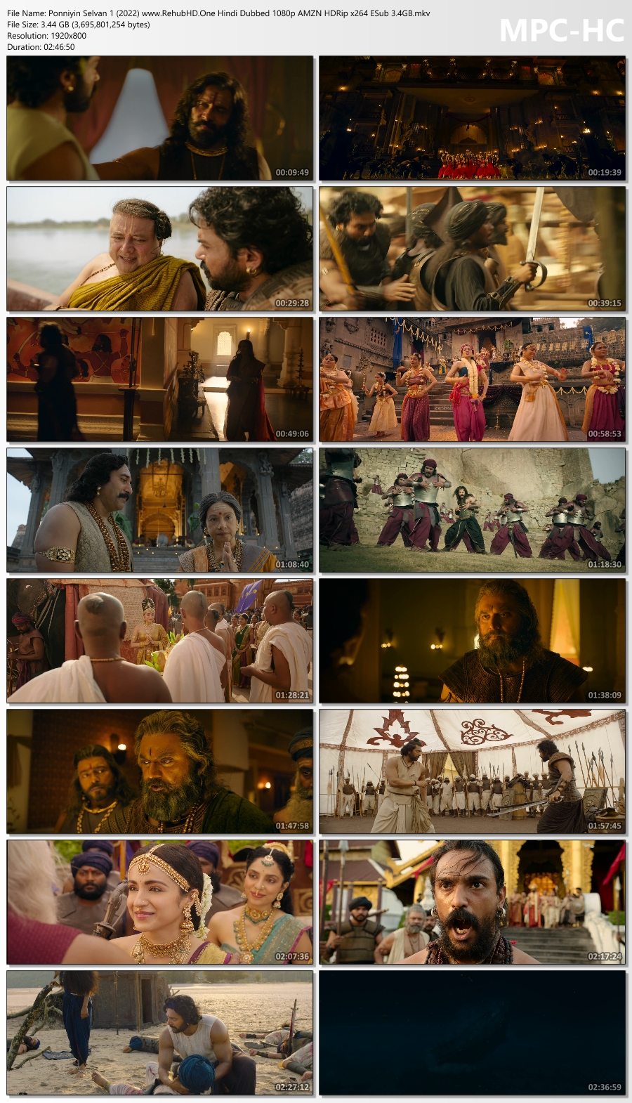 Ponniyin Selvan 1 (2022) www.RehubHD.One Hindi Dubbed 1080p AMZN HDRip x264 ESub 3.4GB.mkv thumbs