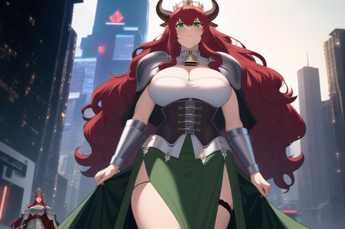 cyberpunk, city, army, soldiers, readhead, red hair, long hair, wavy hair, large breasts, cowgirl, c.png