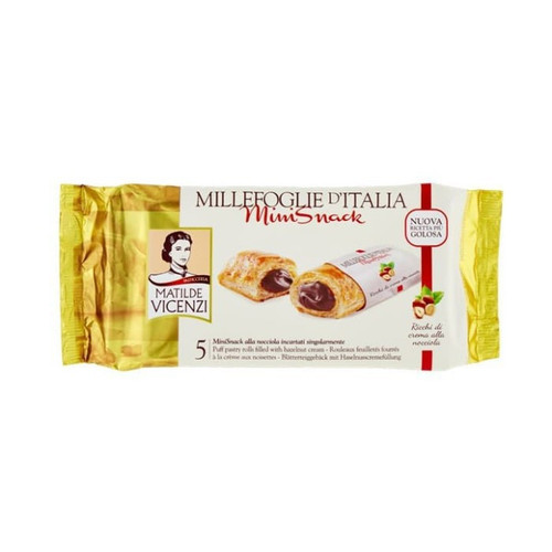 Matilde Vicenzi Millefoglie Ditalia Mini Scnack, Pastri Isi Krim Kacang Hazel 125 gr Copy