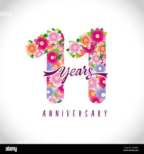 11th anniversary numbers 11 years old logotype floral pink congrats isolated abstract graphic design.jpg