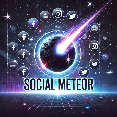 DALL·E 2024 08 14 11.05.36 A modern, sleek image for a social media agency named 'Social Meteor.' Th.webp
