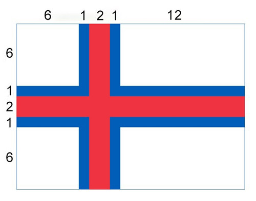The Faroe Islands flag with proportions..jpg