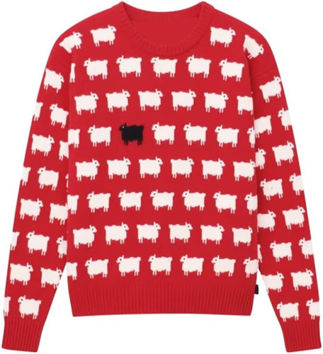 Baaaa Women Diana Warm and Wonderful Black & Red Sheep Sweater Unisex 3.jpg