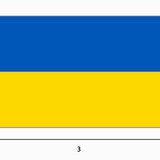 The proportions of the Ukraine flag.