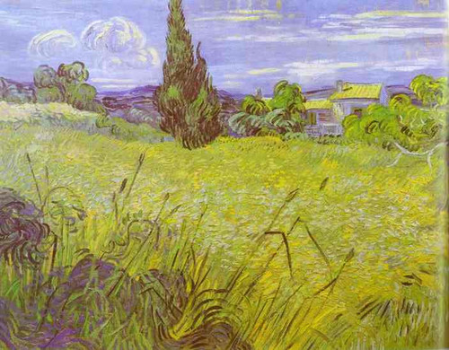 Van Gogh Vincent Green Wheat Field with Cypress. Saint Remy