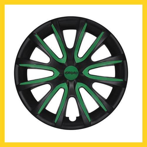 240 FARAD wheel trims black and green 640x640