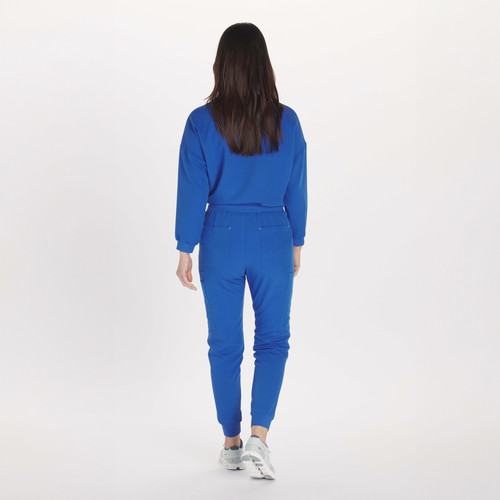 Alpine Dolman ¾ Sleeve 2 Pocket CORE Scrub Top Royal Blue 2500x2500 full body back.jpg