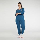 Alpine Dolman ¾ Sleeve 2 Pocket CORE Scrub Top Caribbean Blue 2500x2500