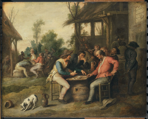 Adriaenssen, Vincent Крестьяне играют в карты в таверне, 1650, 41,5 cm х 52 cm, Дерево, масло