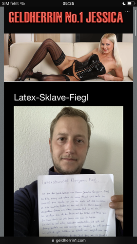 Geldherrin Jessica ihr Sklave Benjamin Fiegl für immer online bloßgestellt