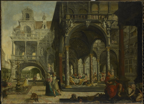 Aerts, Hendrick Фантастический ренессансный дворец, 1602, 93 cm х 127,5 cm, Холст, масло