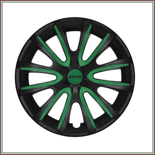240 FARAD wheel trims black and green 640x640