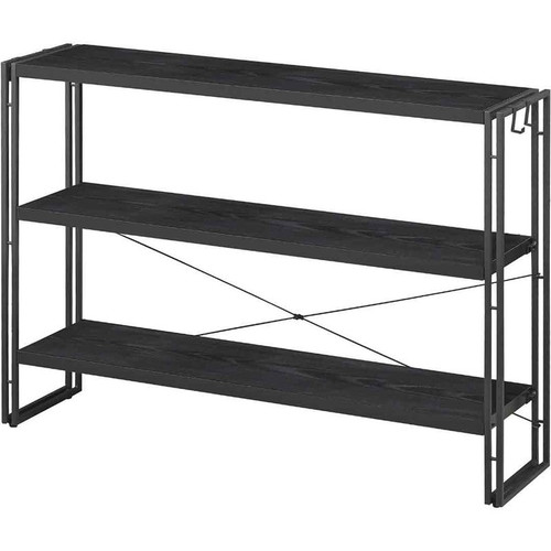 3 Tier Rustic Wood and Metal Industrial Bookcase 40in%2C For Home Office%2C Bedroom%2C Kitchen%2C Ba.jpg