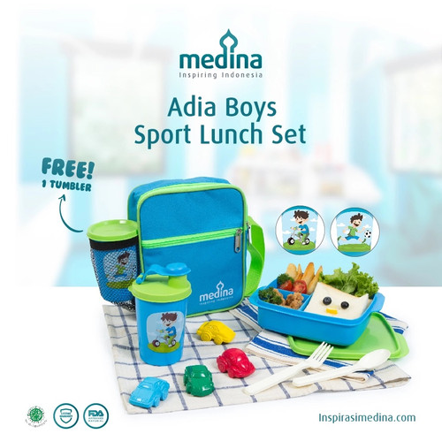 Medina Adia Boys Sport Lunch Set Madina Home and Kitchen