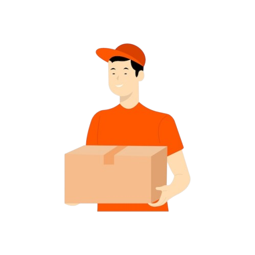 service fast delivery parcels vector illustration express delivery courier service smiling man couri.png