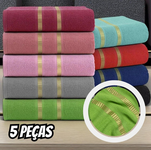 Kit 5 Toalha De Rosto Luxo Casa Laura Enxovais 40x70 Grossa Design Moderno Várias Cores.jpg