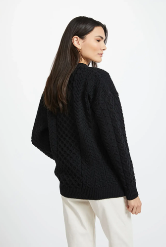 Irish 100% Merino Wool Aran Jumper - Unisex Winter Sweater Gift -Long Sleave - Picture 17 of 48