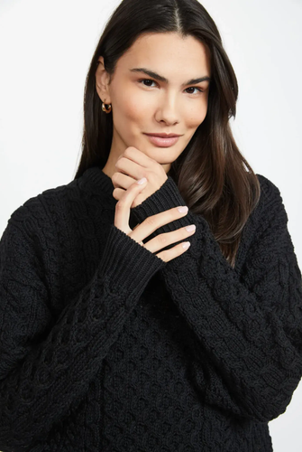 Irish 100% Merino Wool Aran Jumper - Unisex Winter Sweater Gift -Long Sleave - Picture 14 of 48