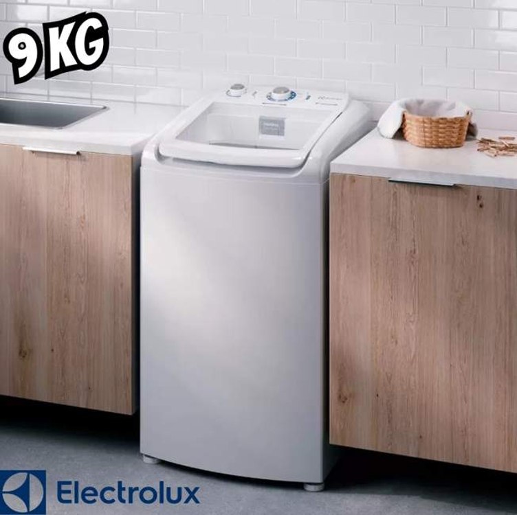 Lavadora de Roupas Electrolux 9kg 10 Programas de Lavagem Branco Efficient Care LED09