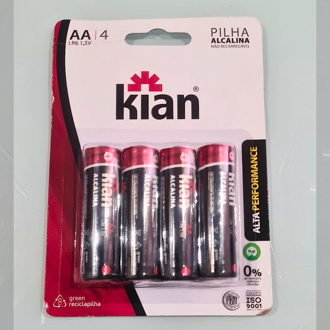 Pilha Alcalina AA – Blister C/4 Kian