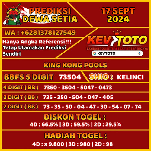 Prediksi Togel Toto 4D Kingkong Selasa 17 September 2024.jpg