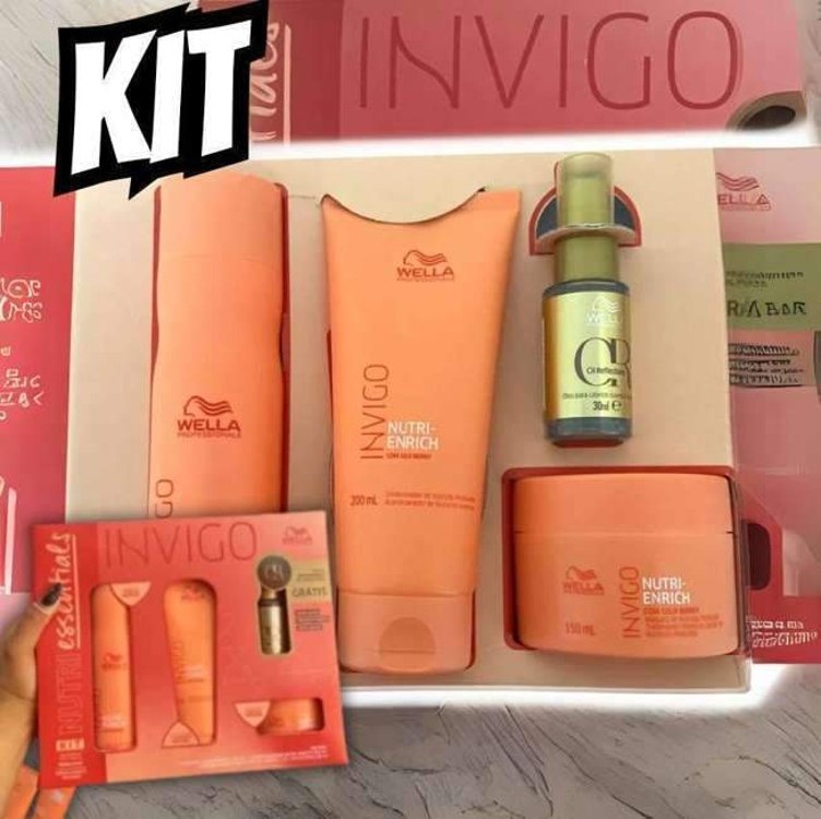 Kit Wella Professionals Invigo Nutri Enrich – Shampoo 250 ml + Condicionador 200 ml + Máscara 150 ml + Óleo Capilar 30 ml